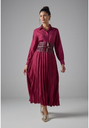 Solid Pleated Skirt
