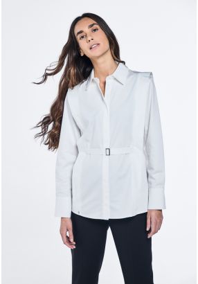 Solid Belted Modern Shirt