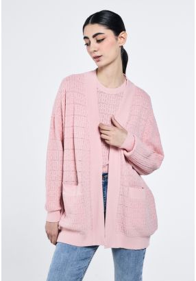 Embossed Monogram Knitted Cardigan