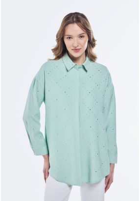 Solid Strass Embellished Shirt