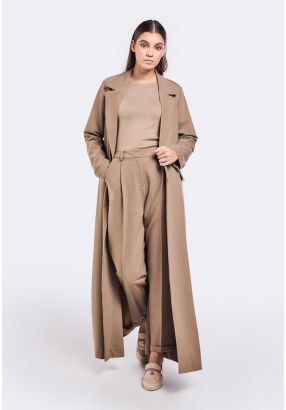 Solid Folded Hem Trousers