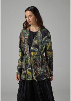 Floral Print High-Low Jacket