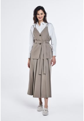 Box Pleated Flared Skirt