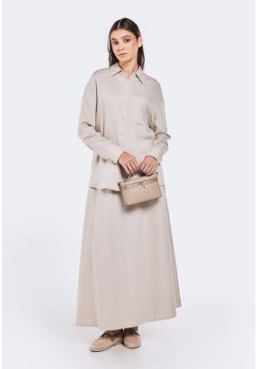Flared Linen Skirt