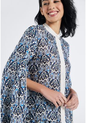 Printed Slit Sleeve Shirt