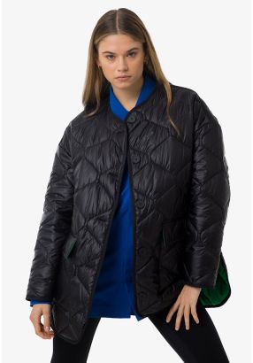 Quilted Puffer Sleeveless Solid Jacket