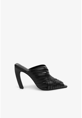 Intricate Peep Toe Heeled Mules