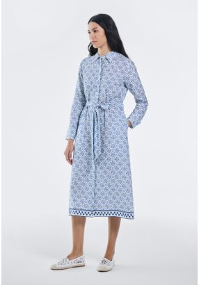 Monogram Print Shirt Dress
