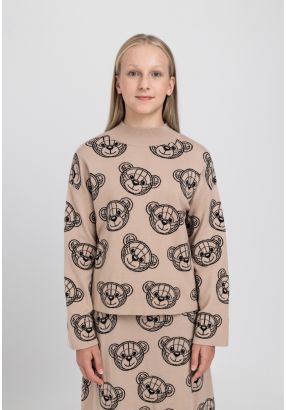 Teddy Bear Patterned Jumper