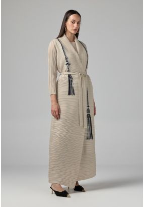 Long Sleeve Printed Maxi Abaya