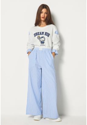 Double Waist Striped Pants