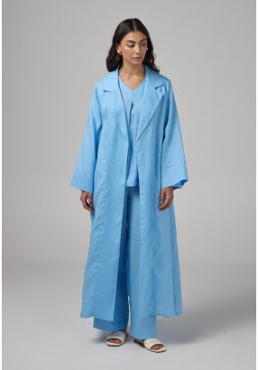 Single Breasted Linen Abaya