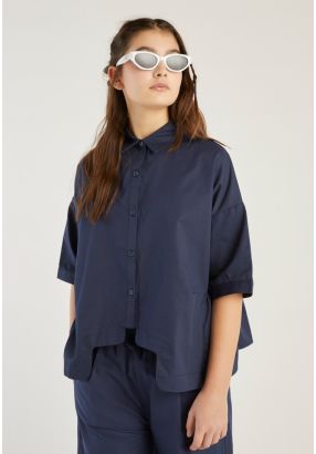 Pleated Details Short Sleeves Shirt