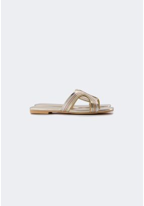 Metallic Embroidered Flats