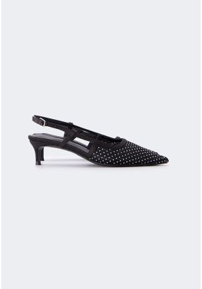 Crystal Mesh Slingback Heels