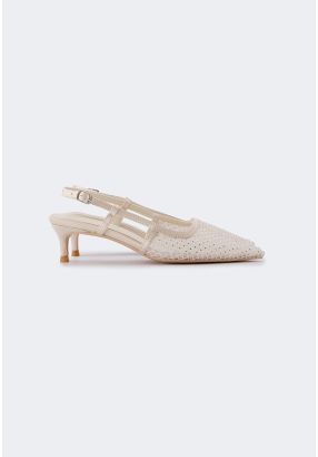 Crystal Mesh Slingback Heels