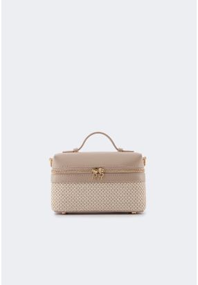 Faux Straw Pouch Bag