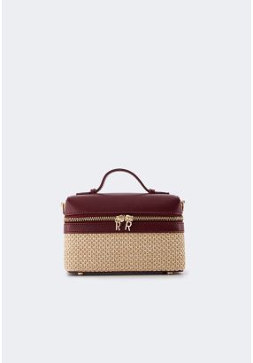 Faux Straw Pouch Bag