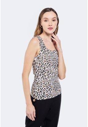 Sleeveless Leopard Print Top
