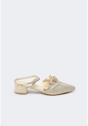 Crystal Embellished Ruffled Mules
