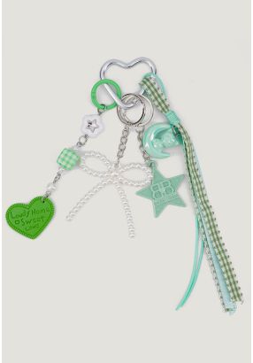 Multi-Element Heart Shaped Bag Charm