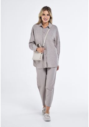Jacquard Elastic Waist Trousers