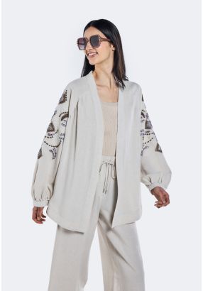 Sequin Embellished Embroidered Kimono
