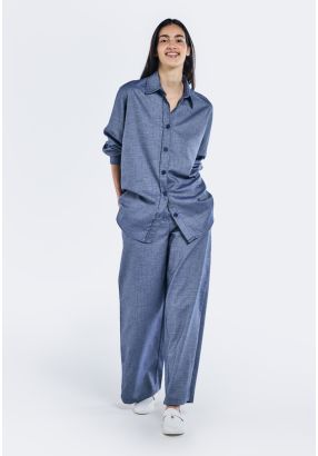 Wide Leg Elastic Waist Trousers