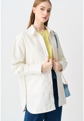 Solid Loose Fit Denim Shirt