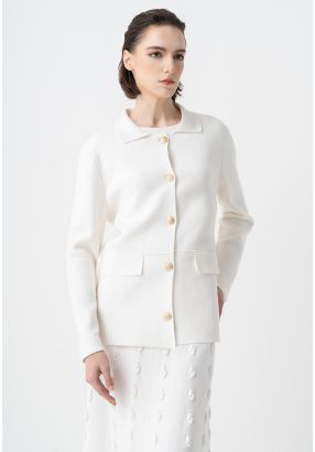 Solid Front Buttons Jacket