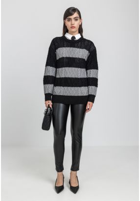 Solid PU Leather Skinny Trouser