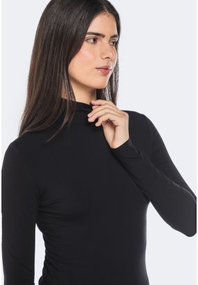 High Neck Long Sleeve Basic Top