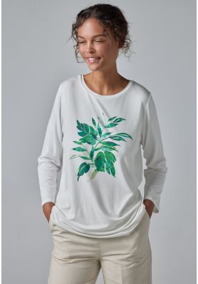 Long Sleeve Printed Motif T-shirt