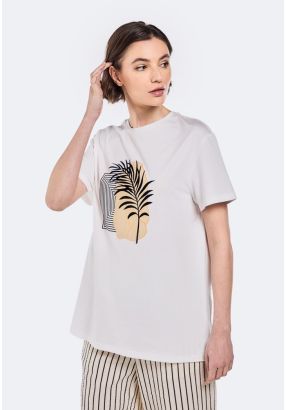 Abstract Printed Motif T-Shirt