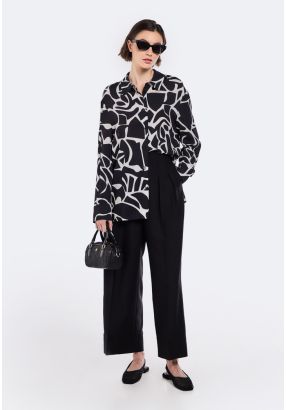Solid Wide Leg Trousers