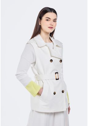 Double Breasted Trench Coat Vest
