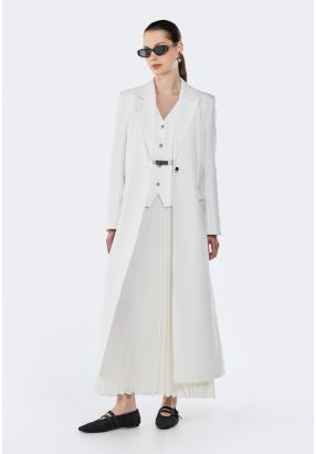 Solid Notched Collar Coat