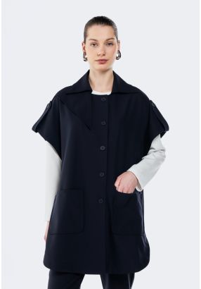 Side Open Collared Cape