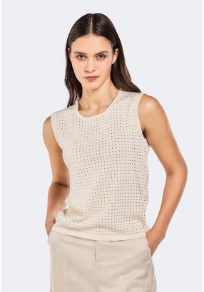 Crystal Embellished Knitted Top