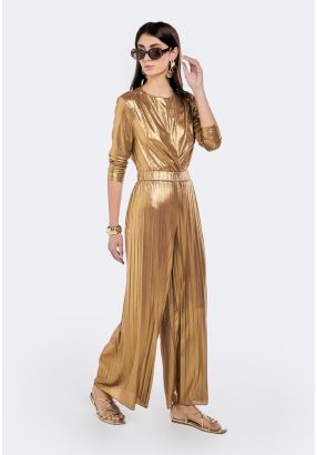 Metallic Pleated Trousers
