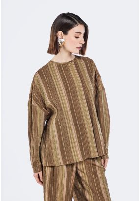 Drop Shoulder Lurex Blouse