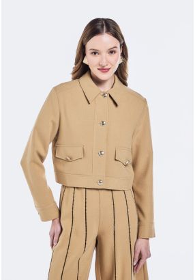 Solid Cropped Jacket