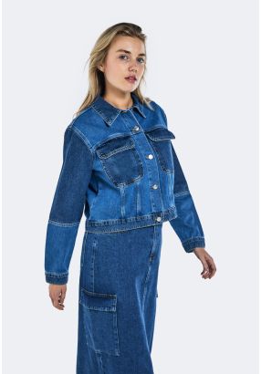 Color Block Denim Jacket