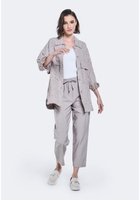 Solid Textured Trousers