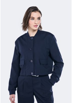 Solid Cropped Jacket