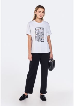 Elasticated Waist Textured Trousers