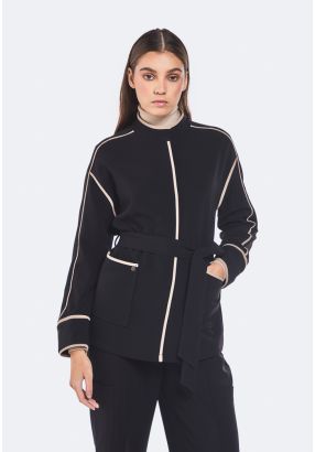 Contrast Belted Jacket