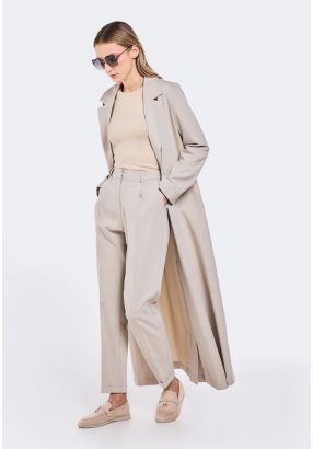 Solid Folded Hem Trousers