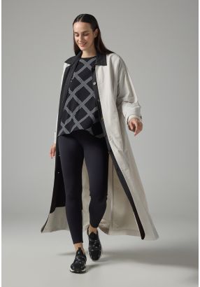 Contrast Long Sleeve Belted Abaya