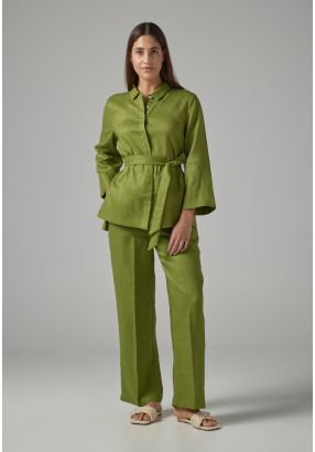 High-Waist Straight-Cut Basic Trousers